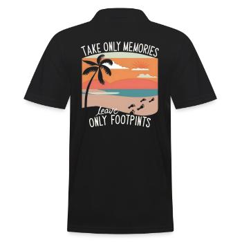Vacations, travels and travel on the beach Design - Men's Polo Shirt - black - Back - Kai (181cm)