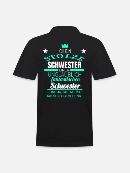 Schwester Stolze Schwester - Männer Poloshirt - Schwarz