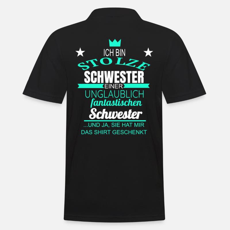 Schwester Stolze Schwester - Männer Poloshirt - Schwarz