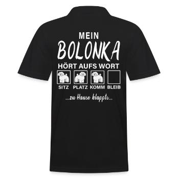 Mein Hund hört aufs Wort Bolonka Zwetna - Männer Poloshirt - Schwarz - Hinten - Kai (181cm)