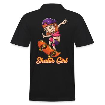 Skaterin Mädchen Skateboard Skateboarderin - Männer Poloshirt - Schwarz - Hinten - Kai (181cm)