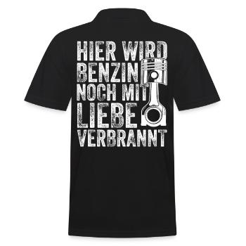 Auto Tuning Hier Wird Benzin Noch Mit Liebe - Männer Poloshirt - Schwarz - Hinten - Kai (181cm)