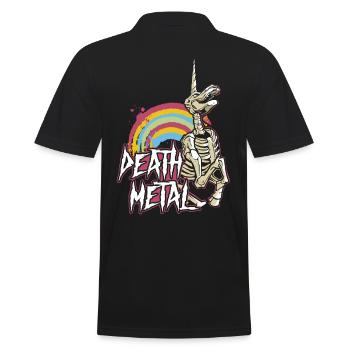 Death Metal Heavy Hardrock - Männer Poloshirt - Schwarz - Hinten - Kai (181cm)