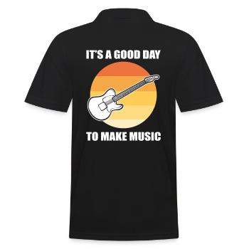 It's A Good Day To Make Music Musician - Männer Poloshirt - Schwarz - Hinten - Kai (181cm)