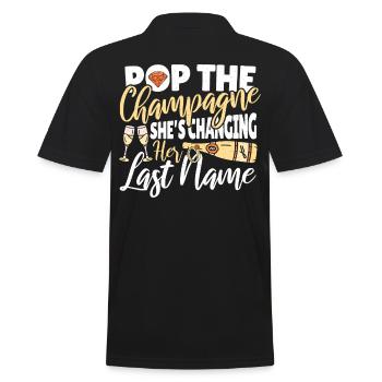 Pop the She’s Changing Her Last Name - Männer Poloshirt - Schwarz - Hinten - Kai (181cm)