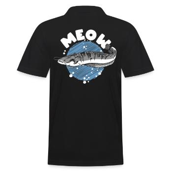 Miaou Poisson-chat Pêche Chasse au poisson - Polo Homme - noir - Dos - Kai (181cm)