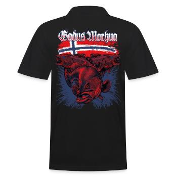 GADUS MORHUA - Dorsch - Norwegen - Männer Poloshirt - Schwarz - Hinten - Kai (181cm)