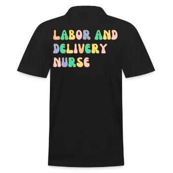 Labor and delivery nurse - Men's Polo Shirt - black - Back - Kai (181cm)