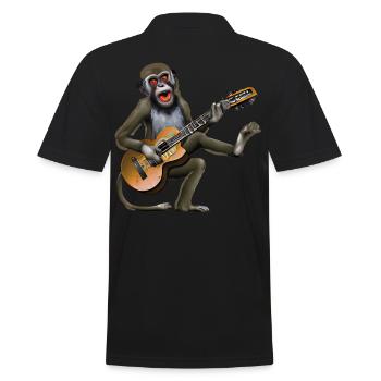 Guitar Monkey - Men's Polo Shirt - black - Back - Kai (181cm)