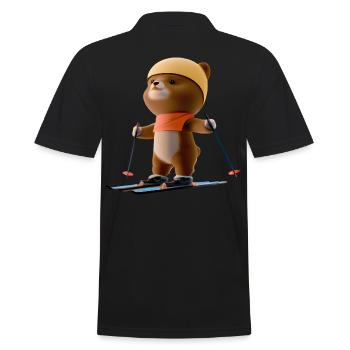 Stunned skier Bear - Men's Polo Shirt - black - Back - Kai (181cm)