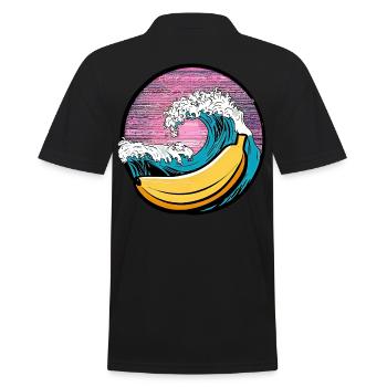 Surfing Banana Sunset - Men's Polo Shirt - black - Back - Kai (181cm)