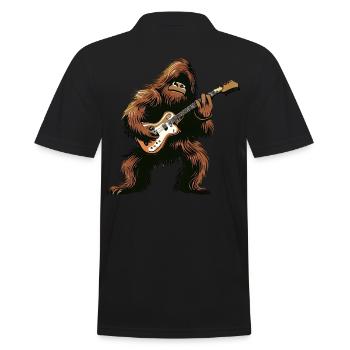 Bigfoot spielt Gitarre - Männer Poloshirt - Schwarz - Hinten - Kai (181cm)