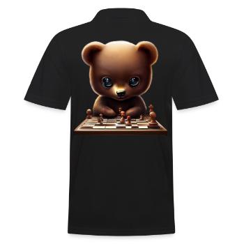 Bear playing chess - Men's Polo Shirt - black - Back - Kai (181cm)