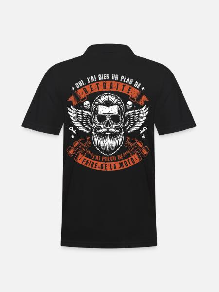 motrad drole de retraite cadeau vintage motards - Polo Homme - noir