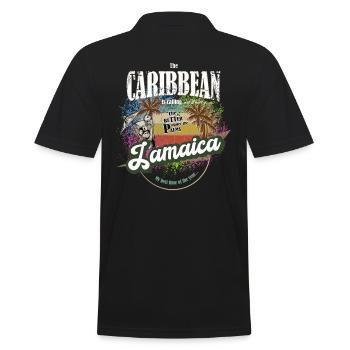 Jamaika - Die Karibik ruft - colorful - farbenfroh - Männer Poloshirt - Schwarz - Hinten - Kai (181cm)
