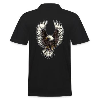 Aigle aigle tête d'aigle cadeau biker - Polo Homme - noir - Dos - Kai (181cm)