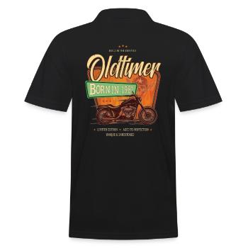 Oldtimer Motorcycle born 1981 Birthday Gift - Men's Polo Shirt - black - Back - Kai (181cm)