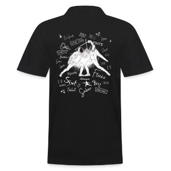 Fechten Begriffe Training Geschenk - Männer Poloshirt - Schwarz - Hinten - Kai (181cm)