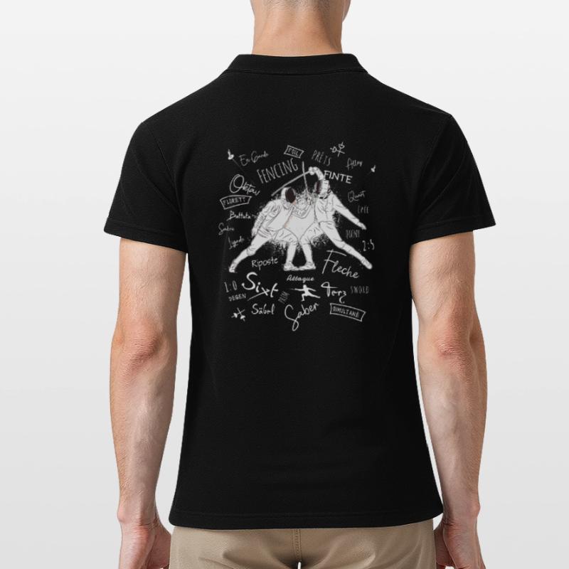 Fechten Begriffe Training Geschenk Männer Poloshirt