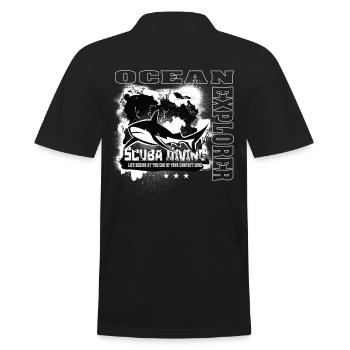 Ocean Explorer Scuba Diving Shark Reef - Men's Polo Shirt - black - Back - Kai (181cm)