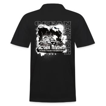 Ocean Explorer Scuba Diving Turtle Reef - Men's Polo Shirt - black - Back - Kai (181cm)