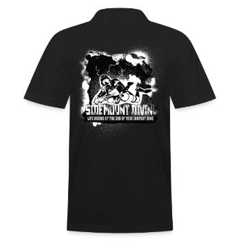 Sidemount Diving Reef End of the Comfort Zone - Men's Polo Shirt - black - Back - Kai (181cm)
