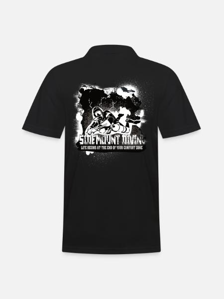 Sidemount Diving Reef End of the Comfort Zone - Männer Poloshirt - Schwarz