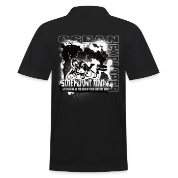 Ocean Explorer Scuba Diving Sidemount Diving Reef - Men's Polo Shirt - black - Back - Kai (181cm)