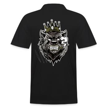 Bear King, Bear King Gift - Men's Polo Shirt - black - Back - Kai (181cm)