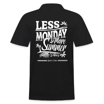 less monday more Summer Gift - Men's Polo Shirt - black - Back - Kai (181cm)