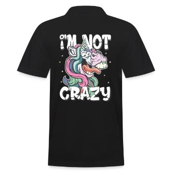 je ne suis pas fou - cadeau de licorne folle - Polo Homme - noir - Dos - Kai (181cm)