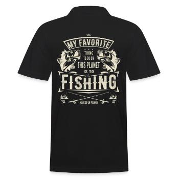 My Favorite thing to do is fishing gift fishing - Men's Polo Shirt - black - Back - Kai (181cm)