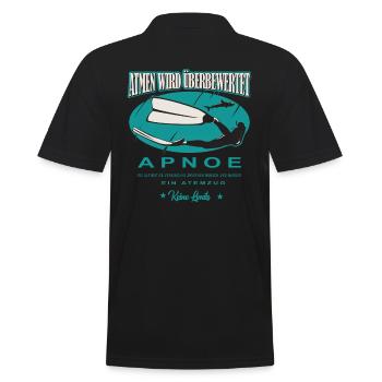 Freediving Apnoe Atmen wird überbewertet Geschenk - Männer Poloshirt - Schwarz - Hinten - Kai (181cm)