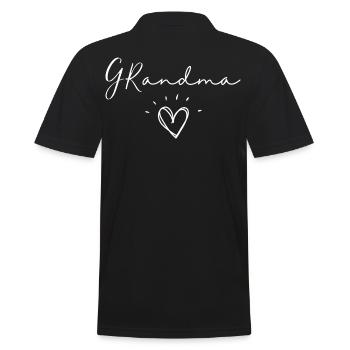 Grand-mère. Cadeau de grand-mère - Polo Homme - noir - Dos - Kai (181cm)