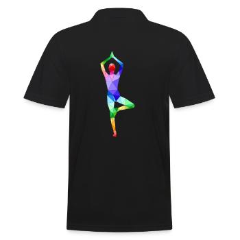Yoga - Männer Poloshirt - Schwarz - Hinten - Kai (181cm)