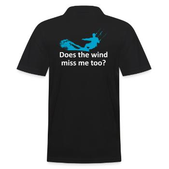 Kitesurfen - Männer Poloshirt - Schwarz - Hinten - Kai (181cm)
