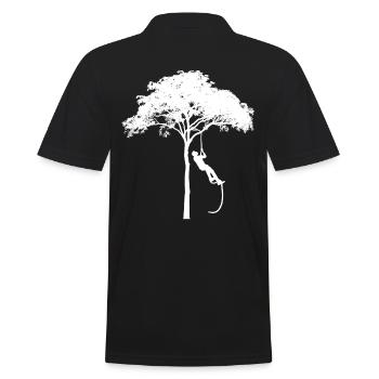 Tree climbing profession hobby rope - Men's Polo Shirt - black - Back - Kai (181cm)