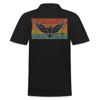 Adler - Männer Poloshirt - Schwarz - Hinten - Kai (181cm)