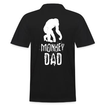 Monkey Dad Father Monkey Gorilla Chimpanzee - Men's Polo Shirt - black - Back - Kai (181cm)