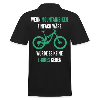 Mountainbike eBike Spruch MTB Pedelec - Männer Poloshirt - Schwarz - Hinten - Kai (181cm)