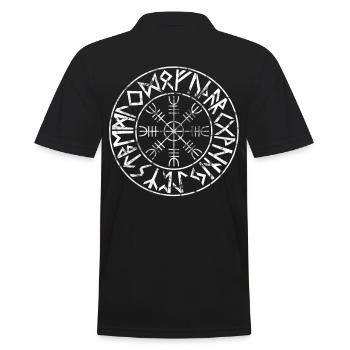 Helm of Awe Viking terror runes characters - Men's Polo Shirt - black - Back - Kai (181cm)