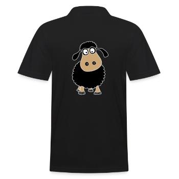 Black cute sheep - Men's Polo Shirt - black - Back - Kai (181cm)