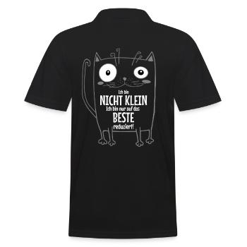 Ich bin nicht klein, bin auf das Beste reduziert - Männer Poloshirt - Schwarz - Hinten - Kai (181cm)