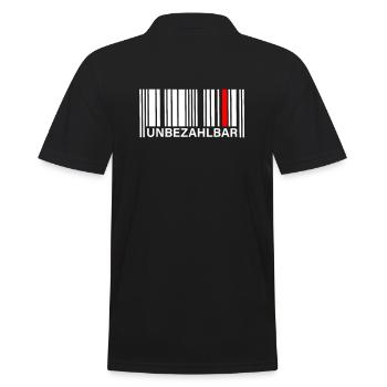 Barcode Strichcode Unbezahlbar einzigartig - Männer Poloshirt - Schwarz - Hinten - Kai (181cm)
