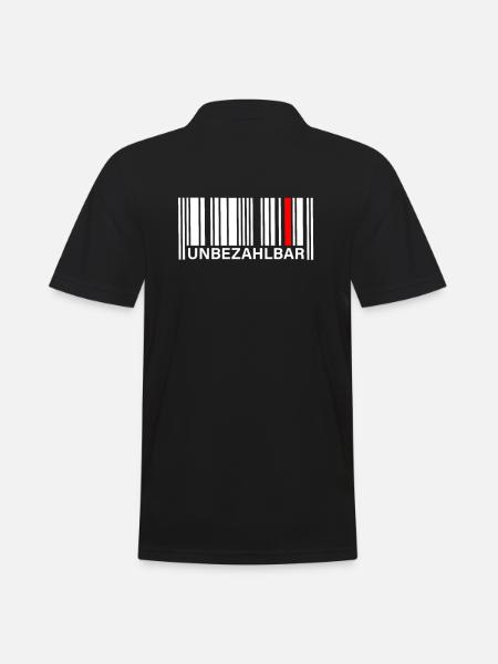 Barcode Strichcode Unbezahlbar einzigartig - Männer Poloshirt - Schwarz