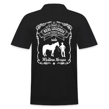 Les vraies légendes chevauchent des chevaux occidentaux. Équitation - Polo Homme - noir - Dos - Kai (181cm)