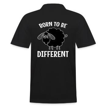 Né pour être différent. Mouton noir - Polo Homme - noir - Dos - Kai (181cm)