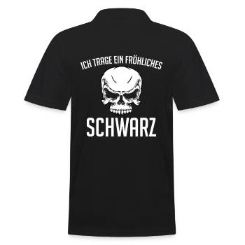 Schwarz ist bunt genug. Fröhliches Schwarz - Männer Poloshirt - Schwarz - Hinten - Kai (181cm)