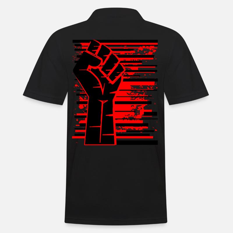 Faust rot schwarz - Männer Poloshirt - Schwarz