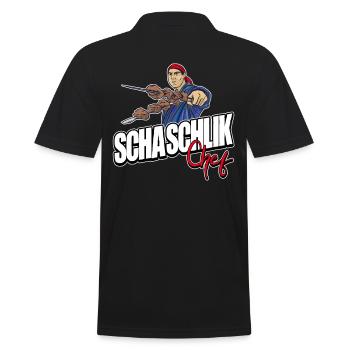 Schaschlik Fleisch Spieße Grillen BBQ Geschenkidee - Männer Poloshirt - Schwarz - Hinten - Kai (181cm)